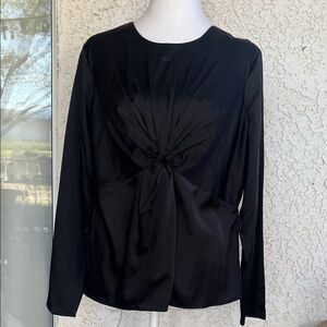 CHADWICKS Black Twist-Front Long Sleeve Women's Top size 12P
